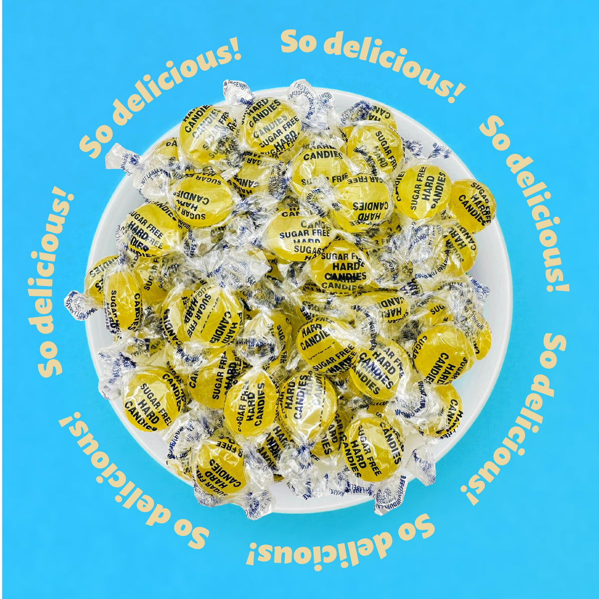 ILike sugar-free lemon drops lemon flavor close-up with vivid citrus aroma.