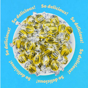 ILike sugar-free lemon drops lemon flavor close-up with vivid citrus aroma.