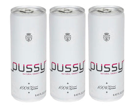 ILIOS Pussy natural energy drink three-pack cans offer a natural caffeine boost for focus.