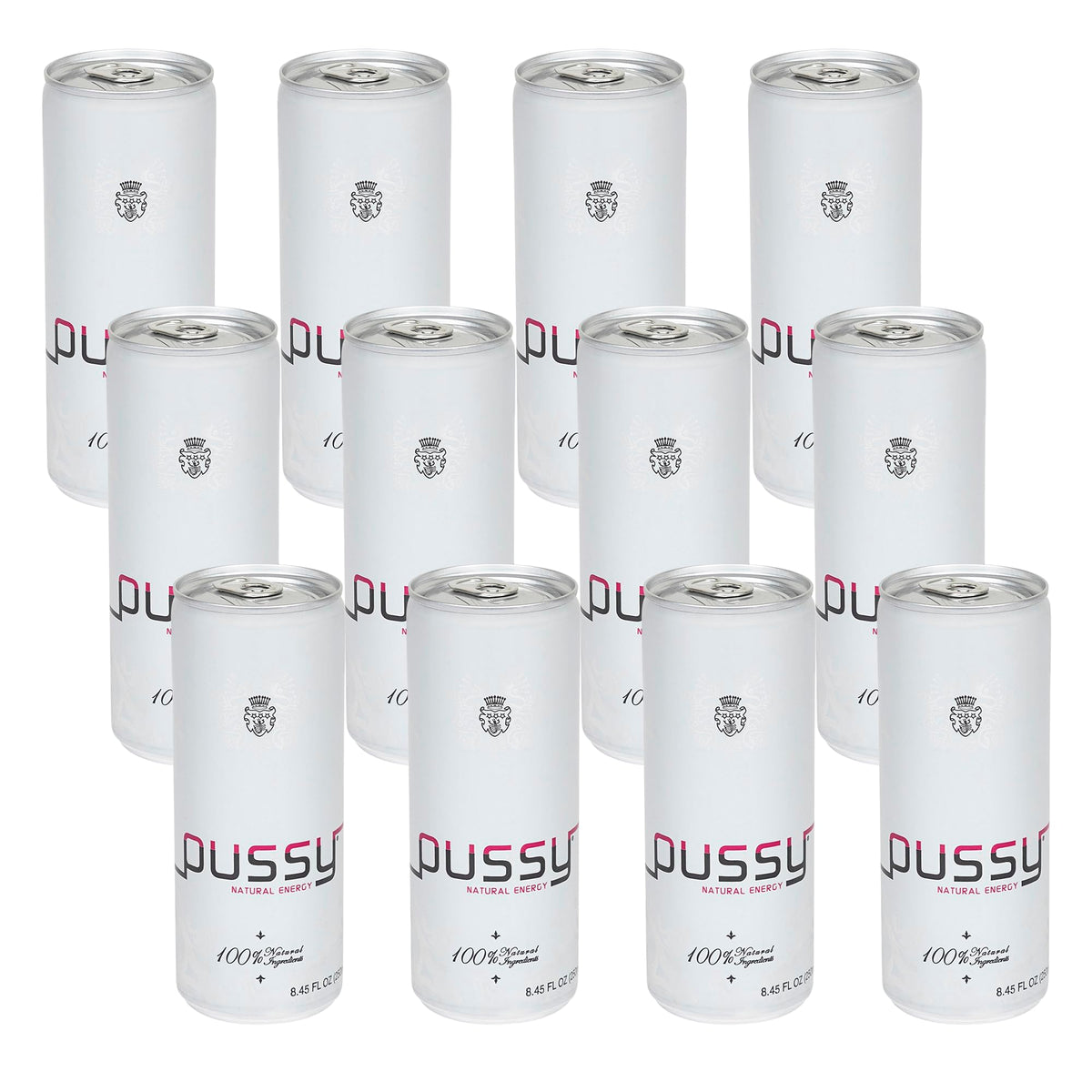 ILIOS Pussy's natural energy drink pack 12 cans for on-the-go energy