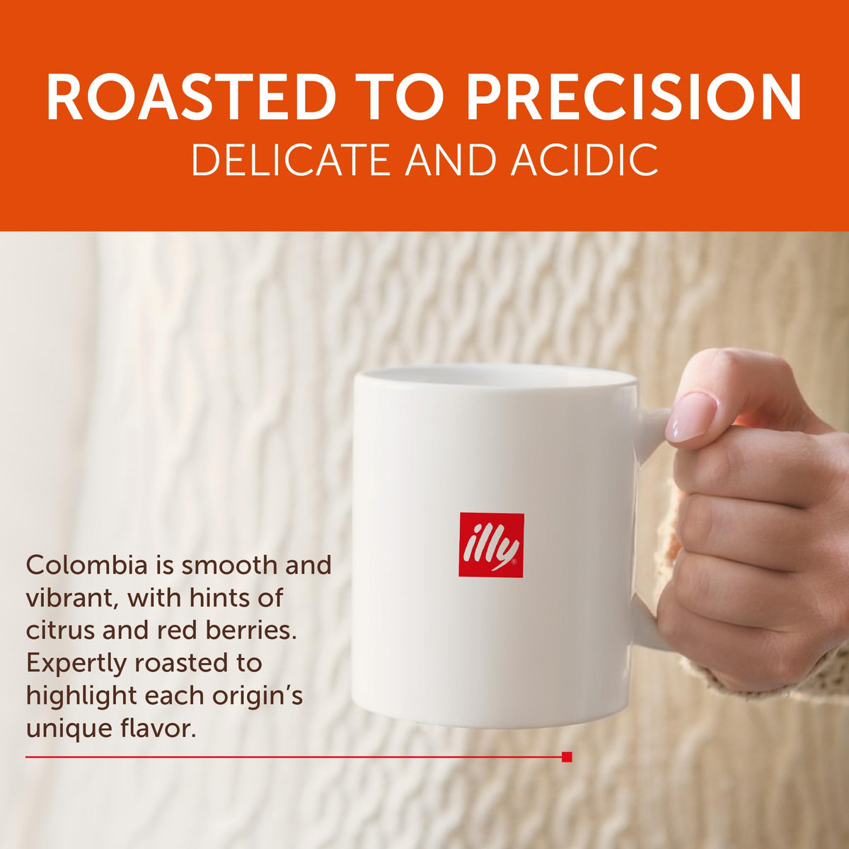 illy 100-percent Arabica beans ensuring smooth, balanced flavor in every cup