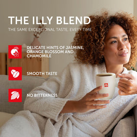 illy aroma-notes close-up suggests jasmine and orange blossom hints for refined aroma