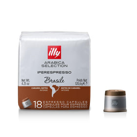 illy Brasile IperEspresso pack-shot highlighting premium blend for quick, authentic home espresso