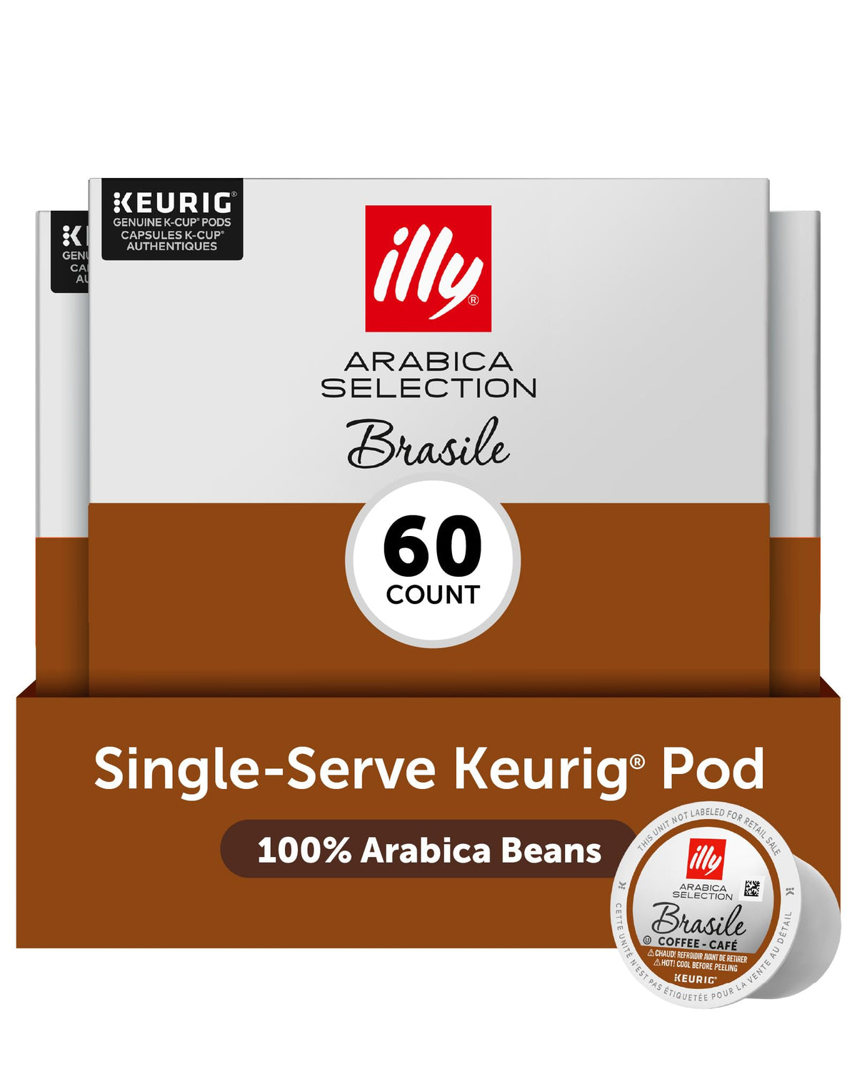 illy Brasile K-Cup pod for Keurig, delivering rich aroma with single-origin Arabica notes.