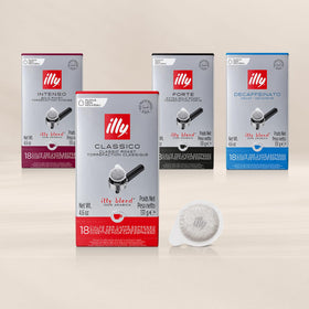 Aroma and steam rise from a freshly brewed illy Classico Decaf cup.