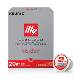 Illy K-Cup Classico pod pack on kitchen counter for convenient daily brewing.