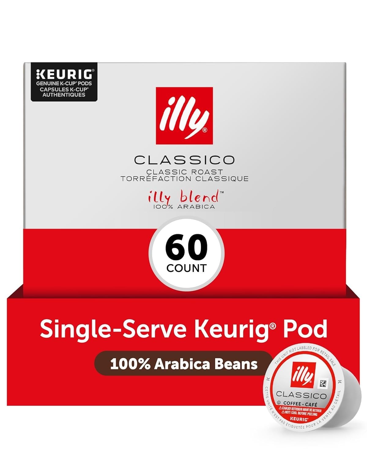 illy classico medium roast k-cup pod ready for Keurig brewing, delivering balanced aroma.