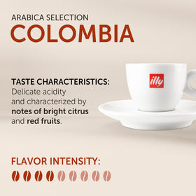 illy Colombia medium roast pods delivering balanced flavor with a fruity aroma