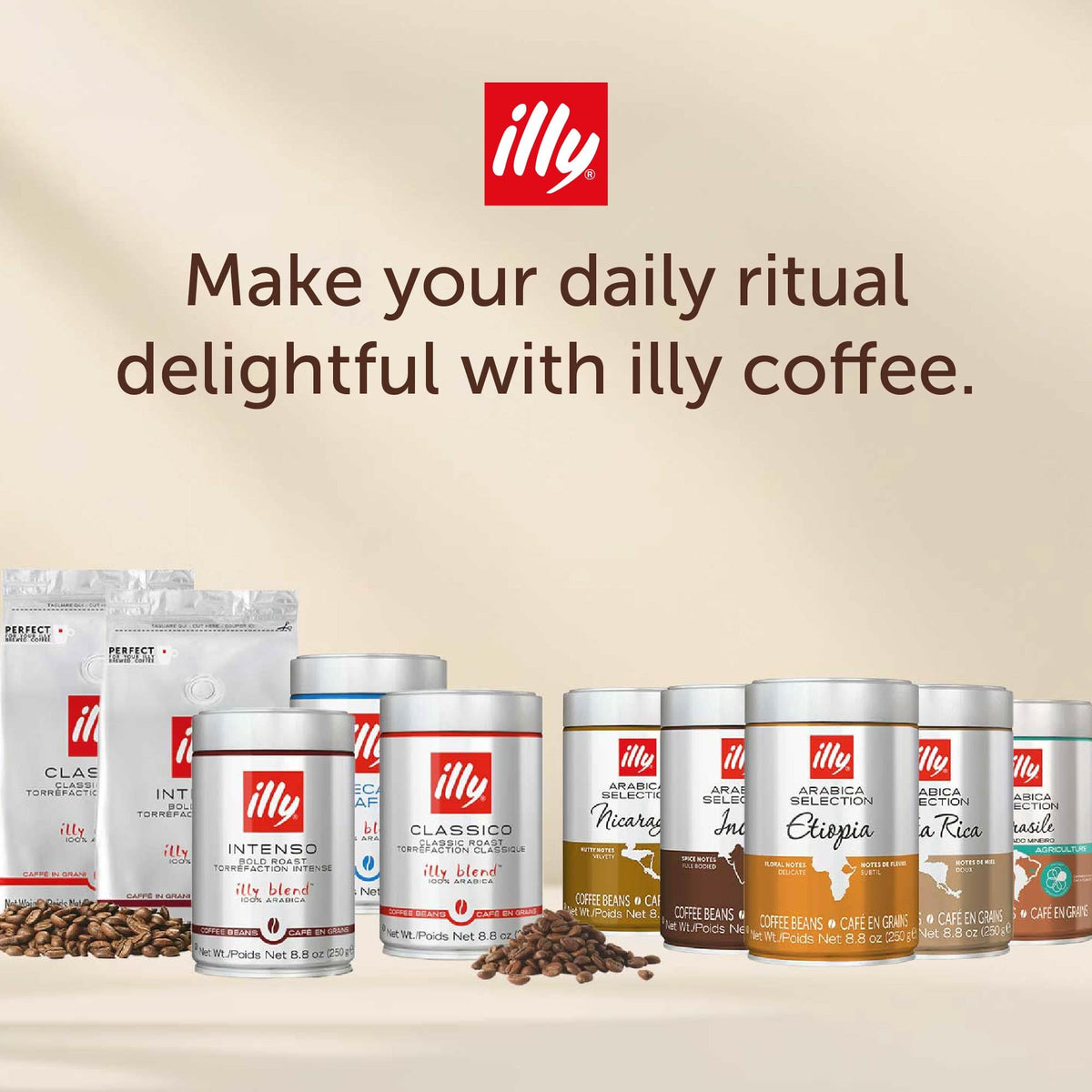 illy cup of steaming coffee conveys premium Italian experience and aroma-rich ritual