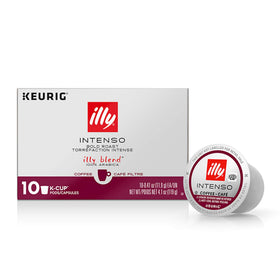illy dark roast K-Cup box showcasing bold Italian flavor for Keurig.