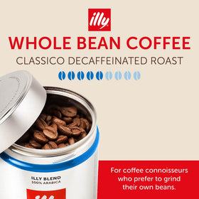 illy decaf classico packaging preserves aroma with pressurized can.