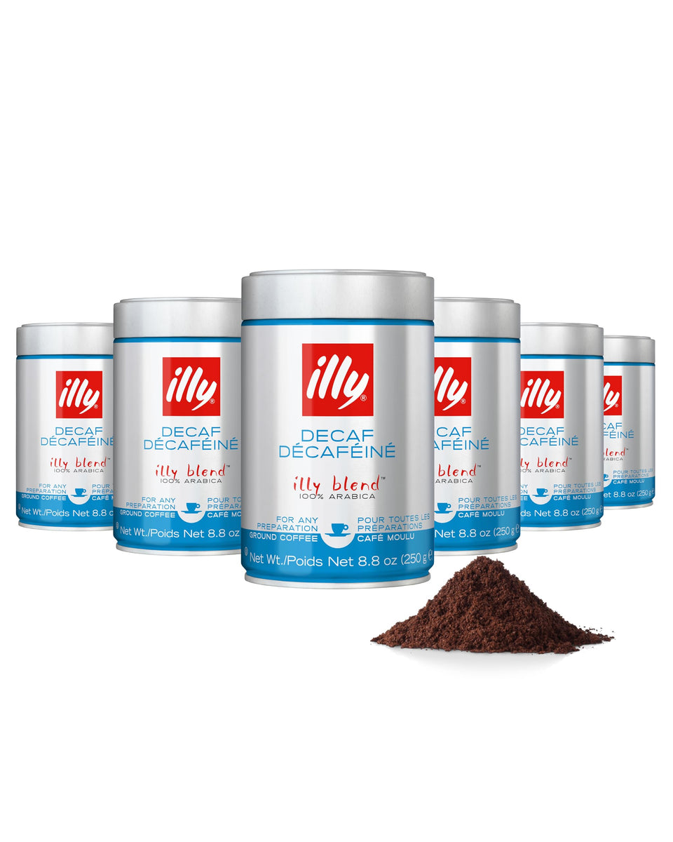 illy decaf ground espresso can preserves aroma for long-lasting freshness
