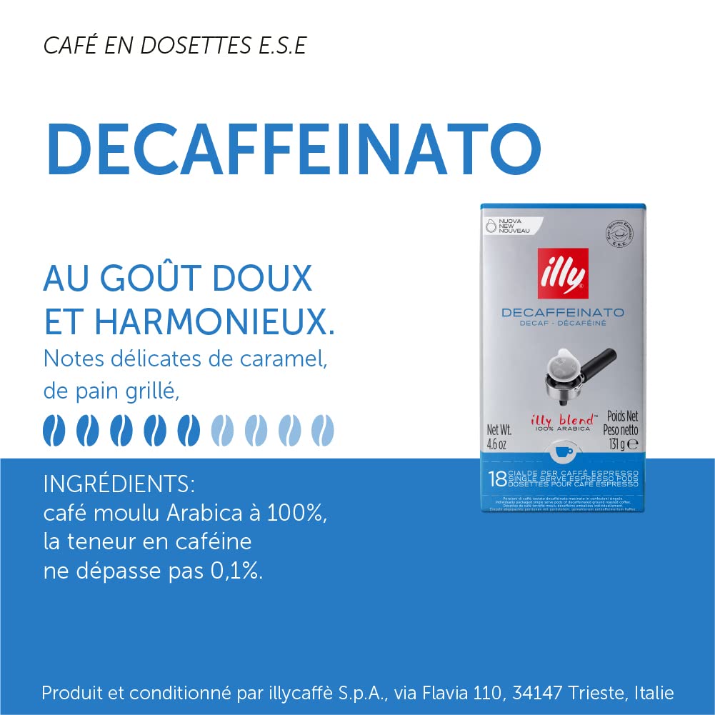 illy E.S.E. Classico Decaf pods brewing in a compatible machine for easy mornings.