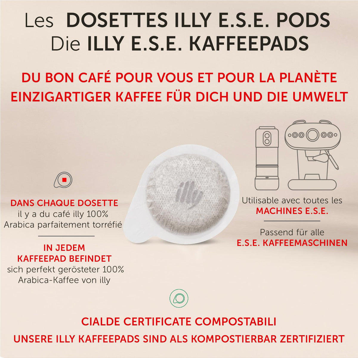 illy E.S.E. Classico pod packaging with foil to preserve aroma
