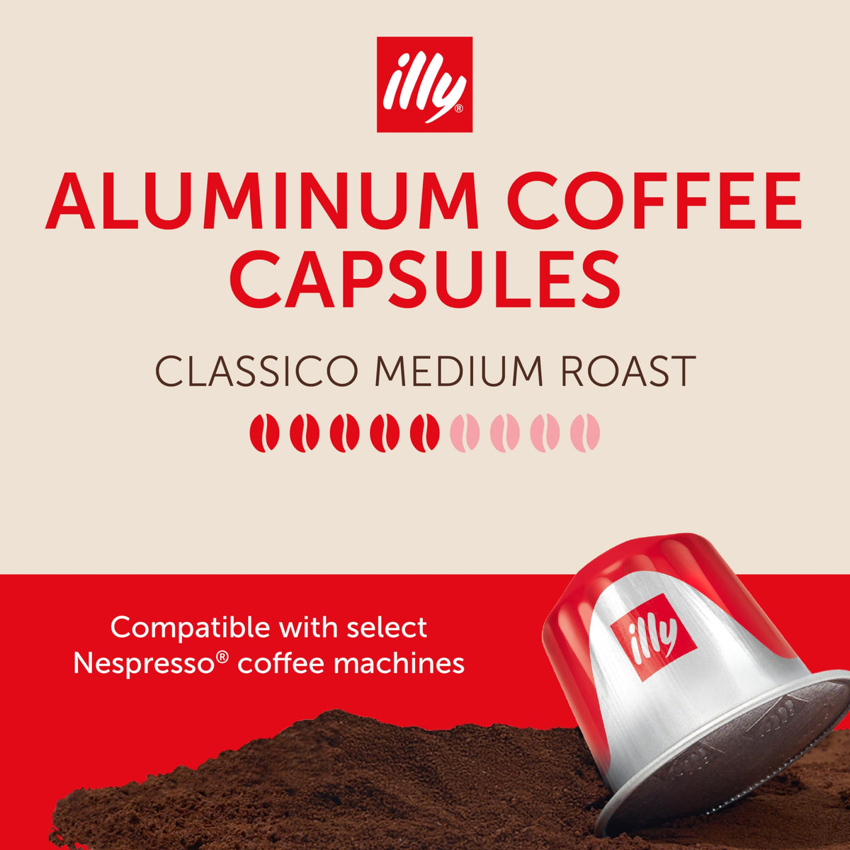 illy Espresso Classico capsules arranged, showcasing premium Arabica flavor profile