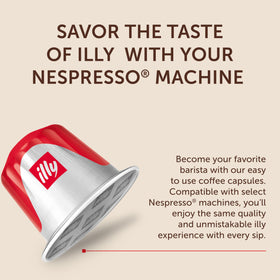 illy espresso pod in cup with crema, illustrating a quick, flavorful brew.