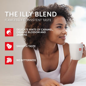 illy five-pack packaging on shelf, designed for freshness and convenience.