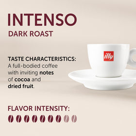 illy Ground Coffee Moka aroma-steam highlights bold cocoa and dried fruit notes