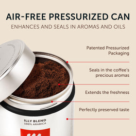illy Ground Drip Coffee Forte Dark Roast aroma rising from mug