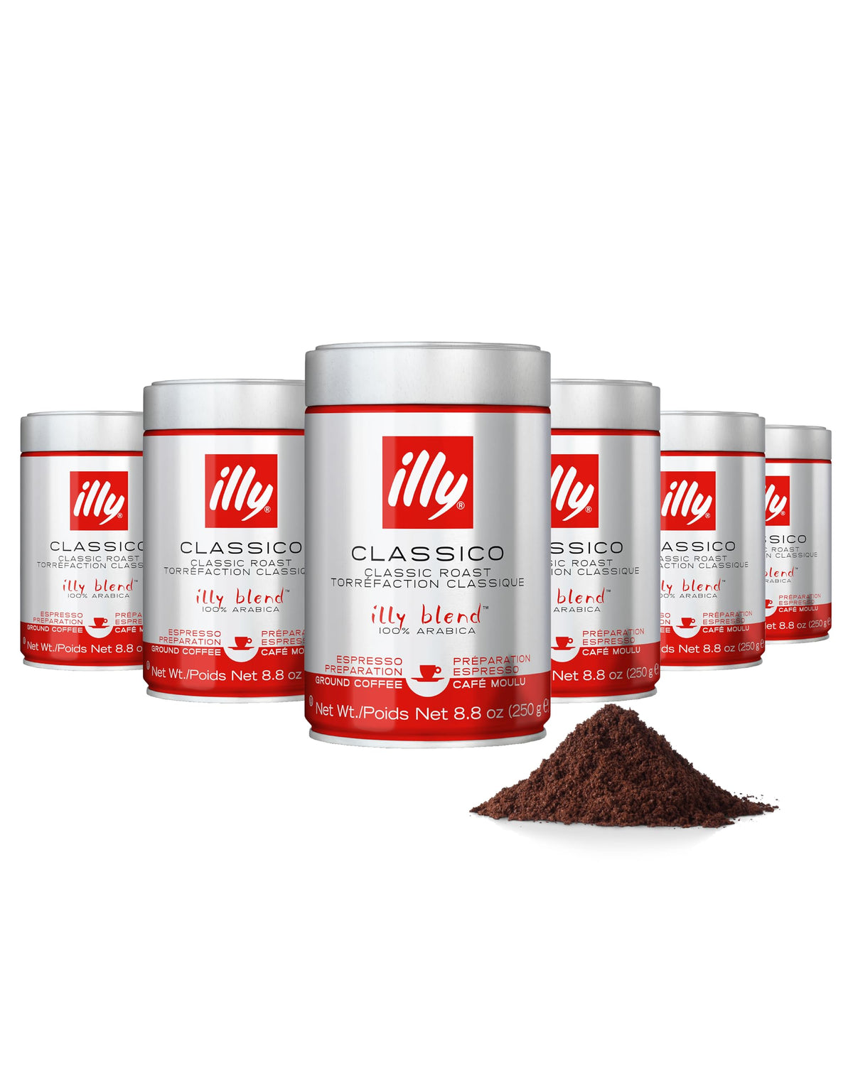 illy ground espresso Classico medium roast pack ready for home espresso brewing