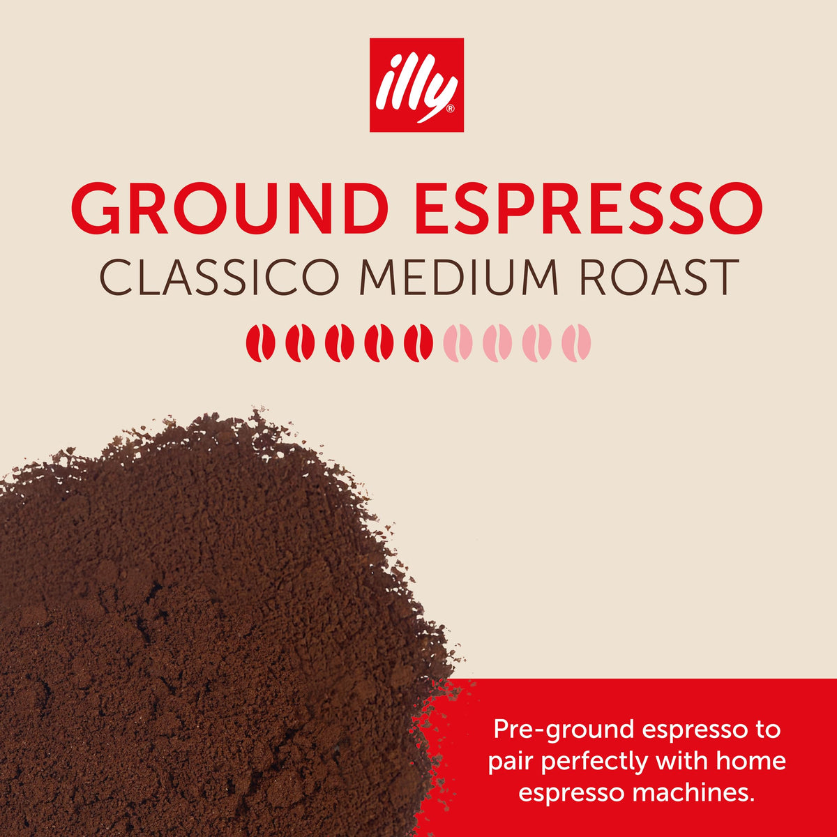 illy ground espresso Classico tin close-up preserves aroma for fresh, flavorful cups