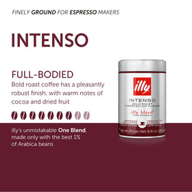illy Ground Espresso Intenso Dark Roast aroma-preserving can keeps aroma fresh