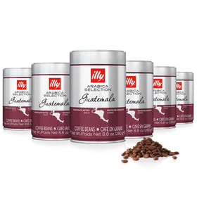 illy Guatemala single-origin dark roast beans on a kitchen counter for rich aroma