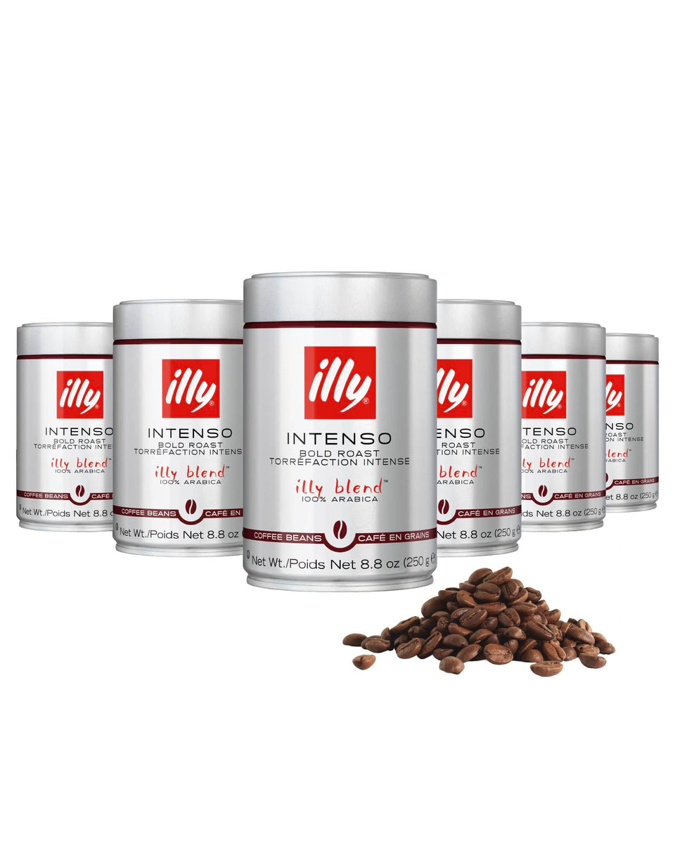 illy Intenso Bold Roast beans ready for grinding and brewing