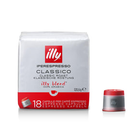 illy iperEspresso Classico capsules 18-count pack ready for a quick, balanced espresso at home