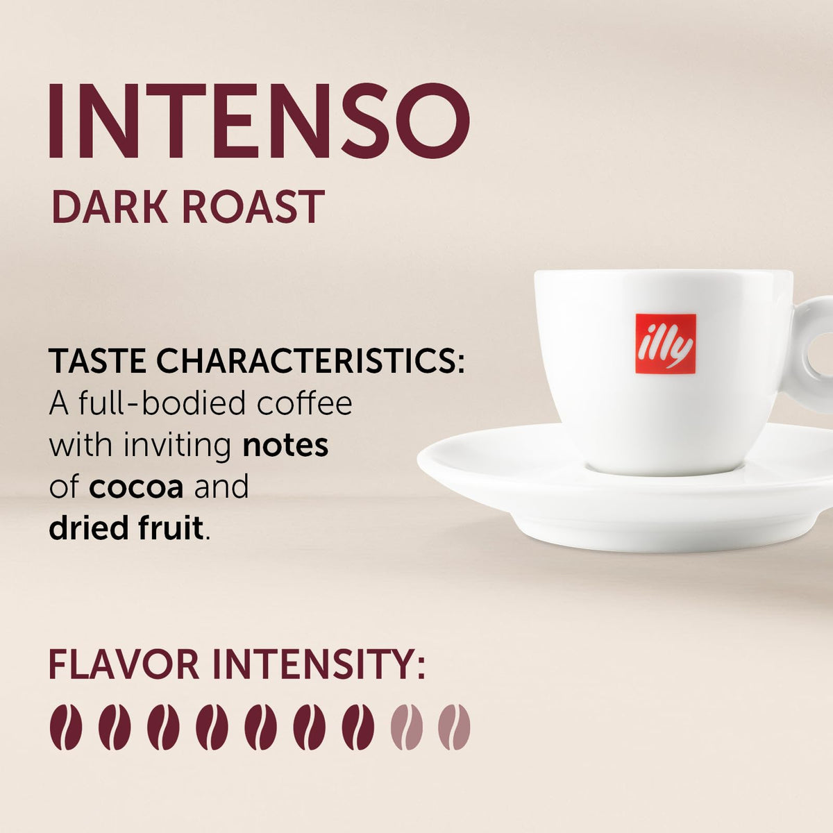 illy iperEspresso Intenso capsules showcase dark roast with rich crema.