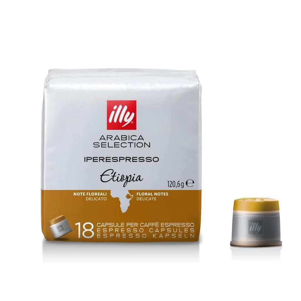 illy IperEspresso Ethiopia capsules for a fragrant, balanced espresso at home.