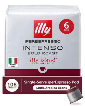illy IperEspresso Intenso capsules, 18-count pack, bold coffee with cocoa notes for a quick morning pick-me-up.