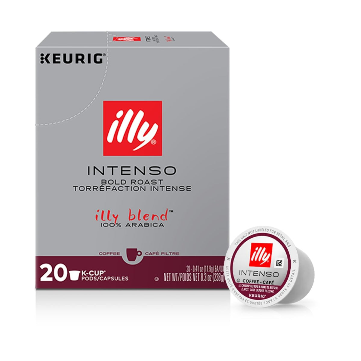 illy K-Cup Intenso dark roast packaging shows premium Italian coffee for brewing