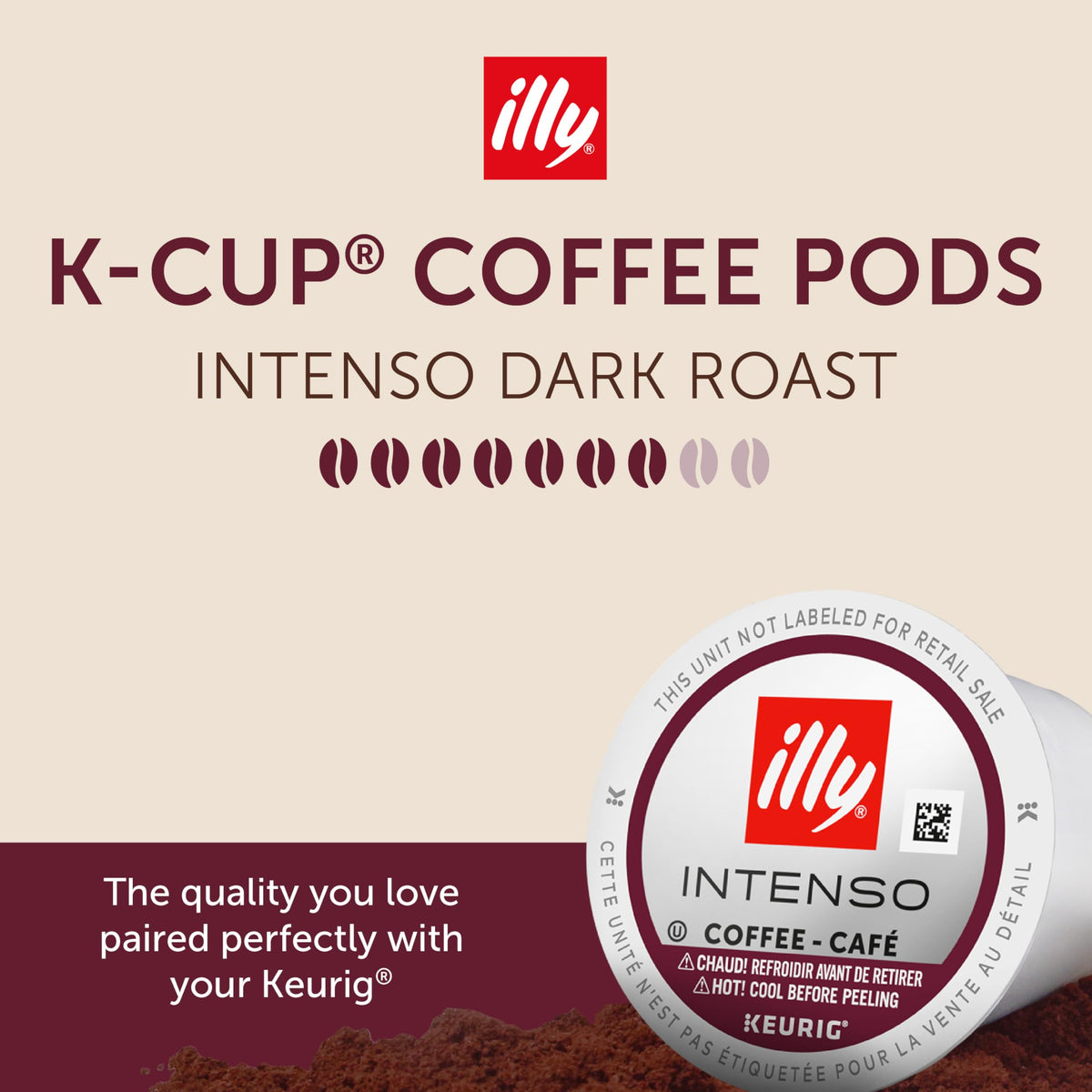 Illy K-Cups shown with a Keurig machine for quick, consistent brewing.