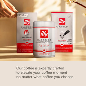 illy pressurized can preserves freshness and aroma for home cups.