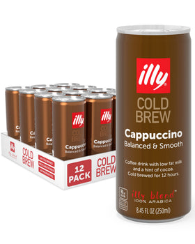 illy ready to drink cappuccino cold brew can—bold aroma on the go