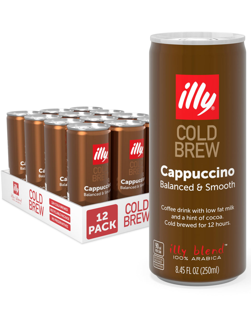 illy ready to drink cappuccino cold brew can—bold aroma on the go