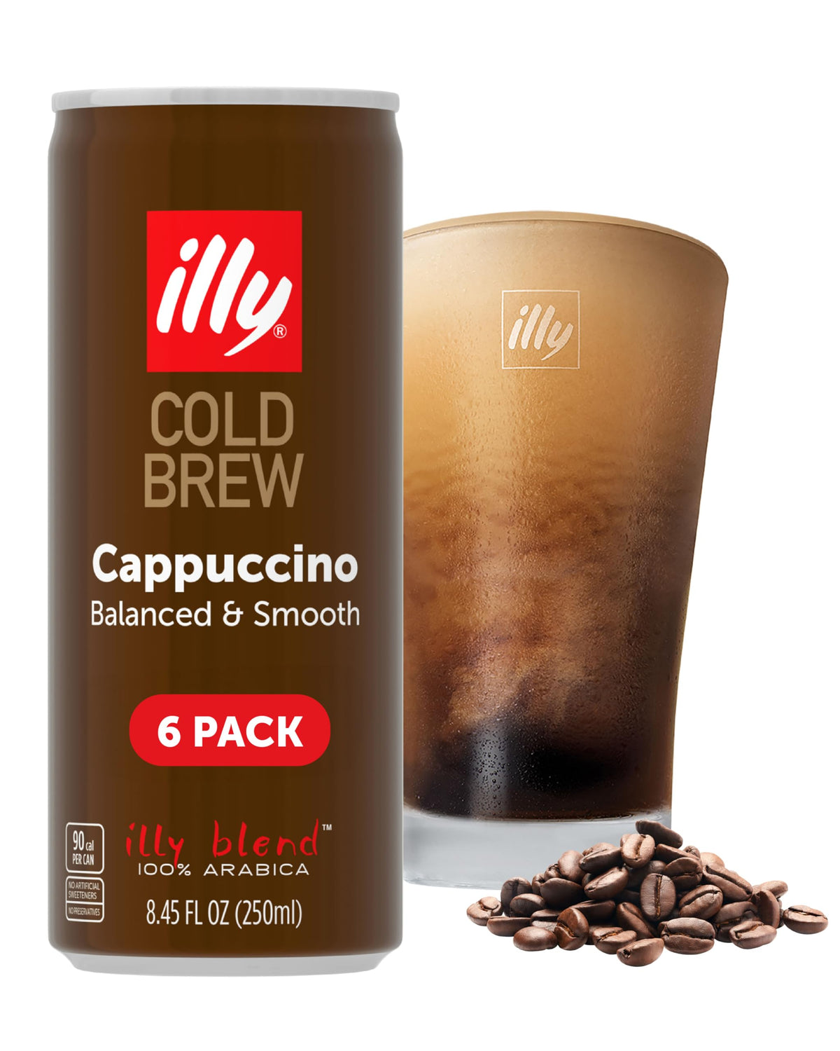 illy cappuccino cold brew can closeup—convenient, café quality anywhere
