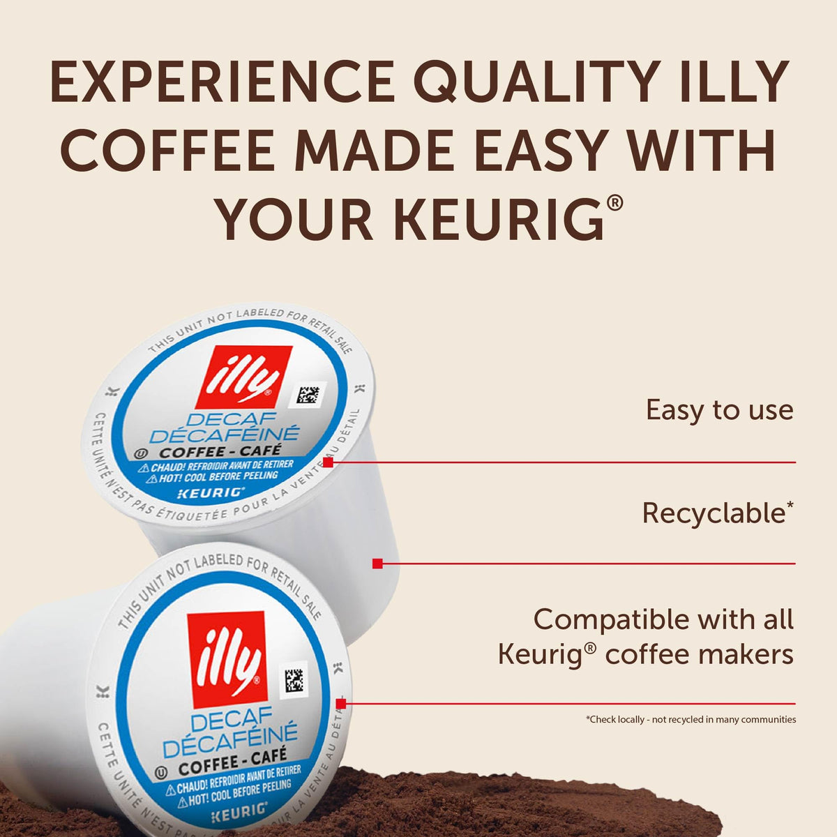 Steaming mug of illy decaf reveals balanced color.