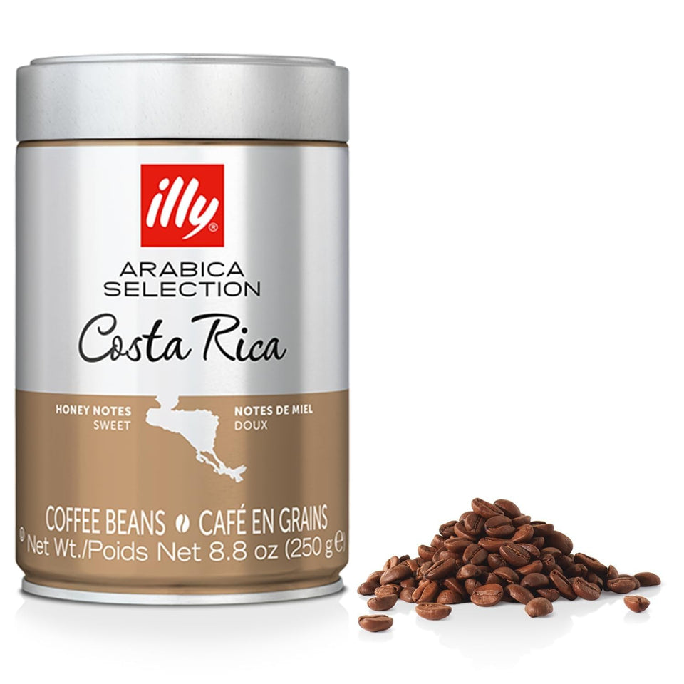 illy whole bean coffee Costa Rica medium roast in bag ready for home brewing