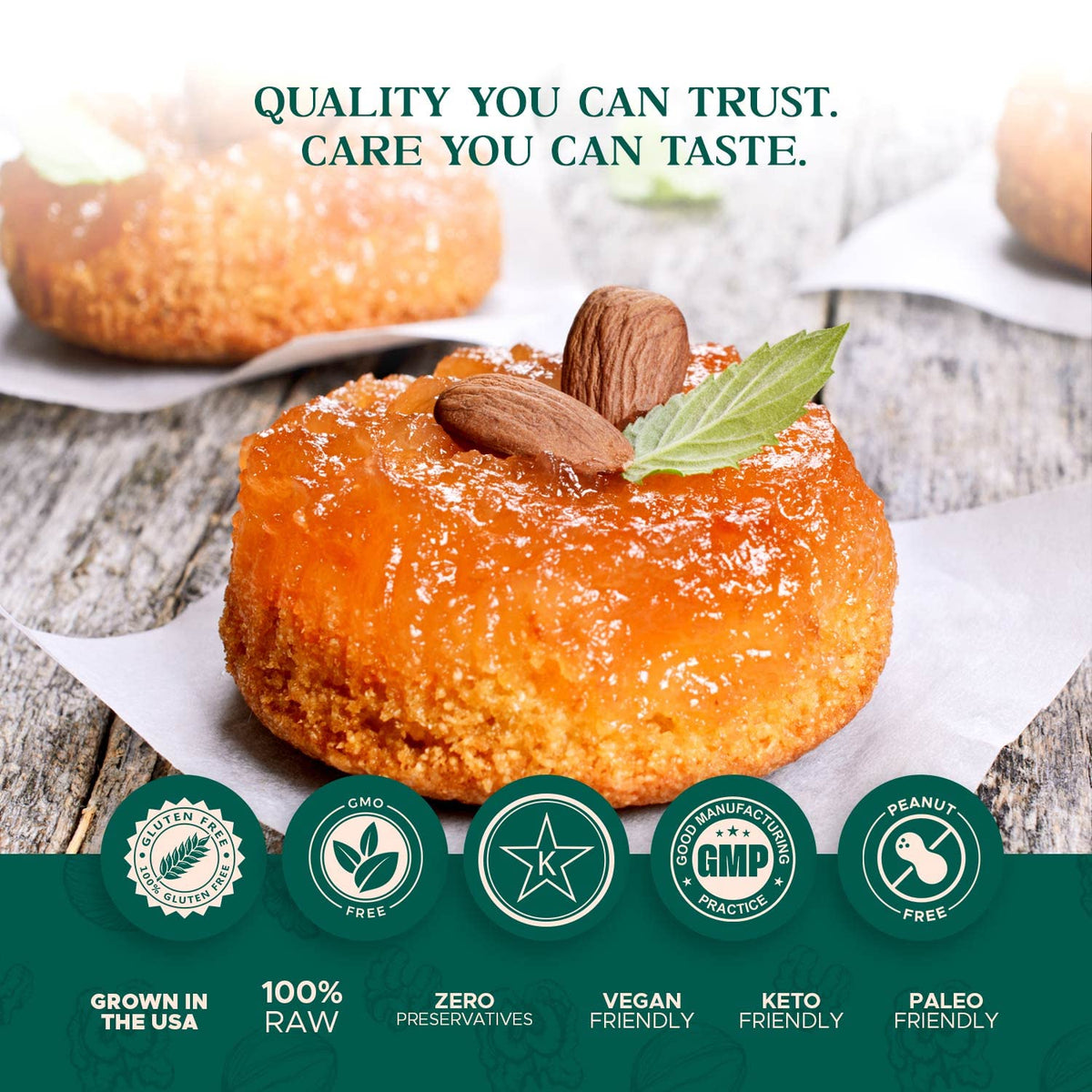 I'm A Nut gluten- and peanut-free almonds pack, safe for allergies.