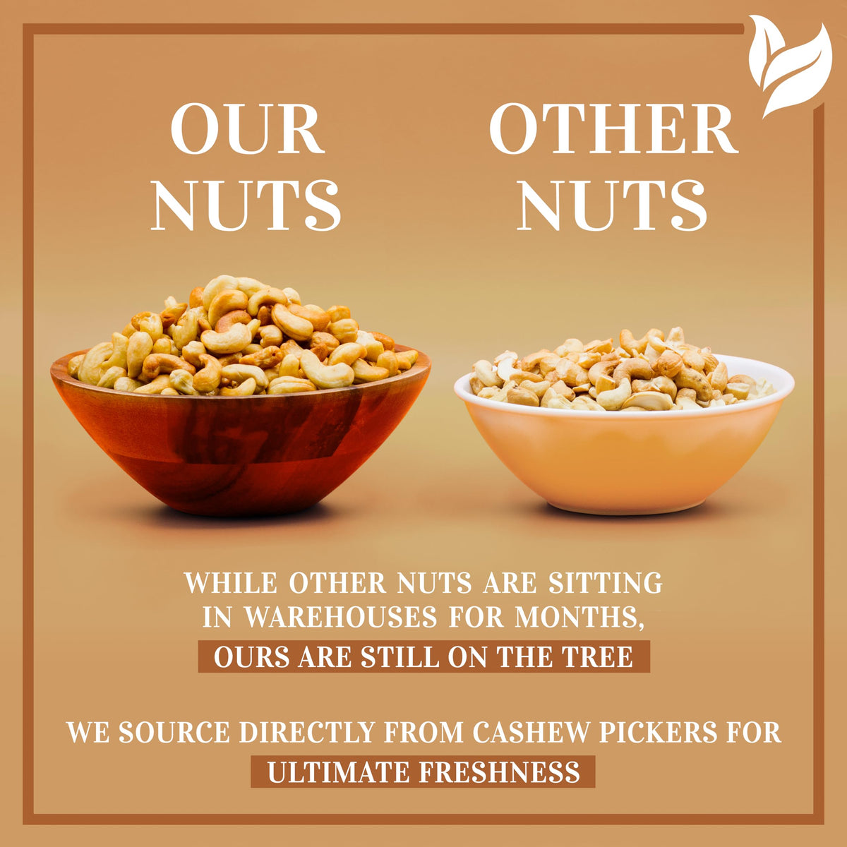 I'm A Nut no-oil cashews with sea salt, crisp texture for healthy snacking.