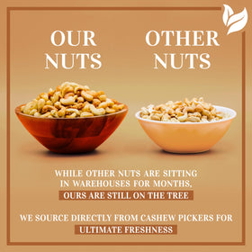 I'm A Nut no-oil cashews with sea salt, crisp texture for healthy snacking.