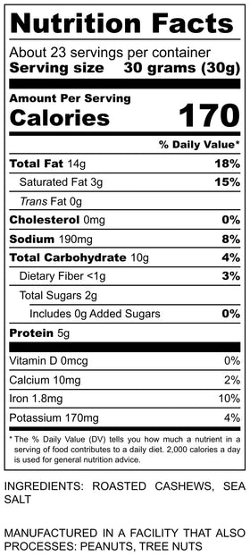 I'm A Nut non-GMO, no additives cashews for everyday use