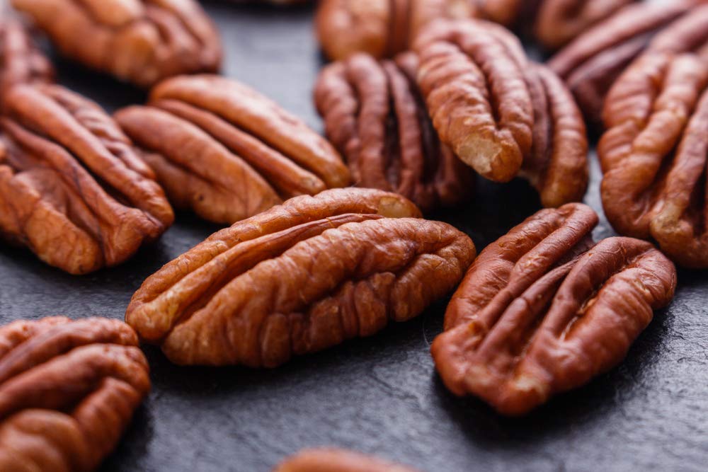I'm A Nut pecan halves close-up-nuts ideal for quick snacks.