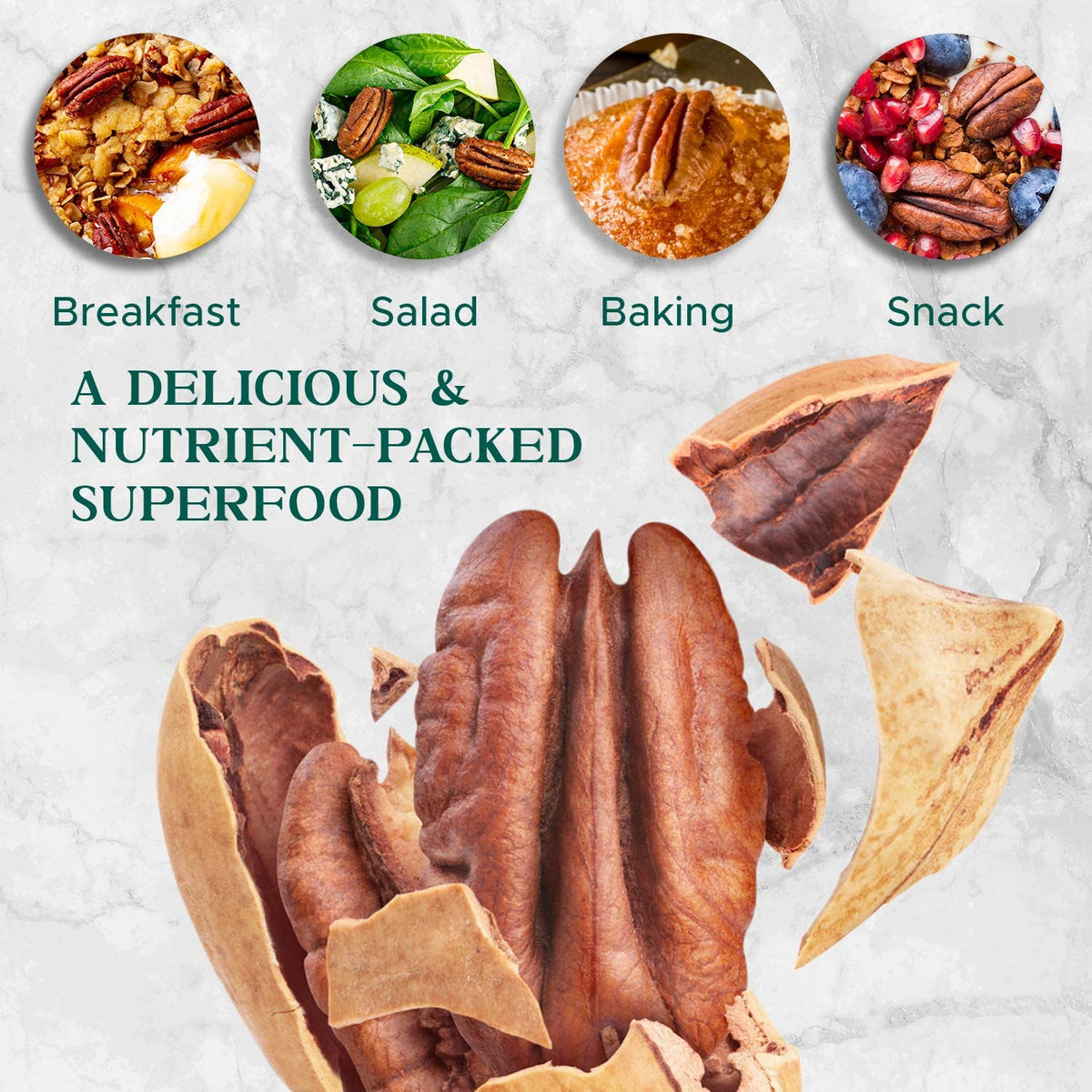 I'm A Nut pecan halves snack plate ready for sharing.