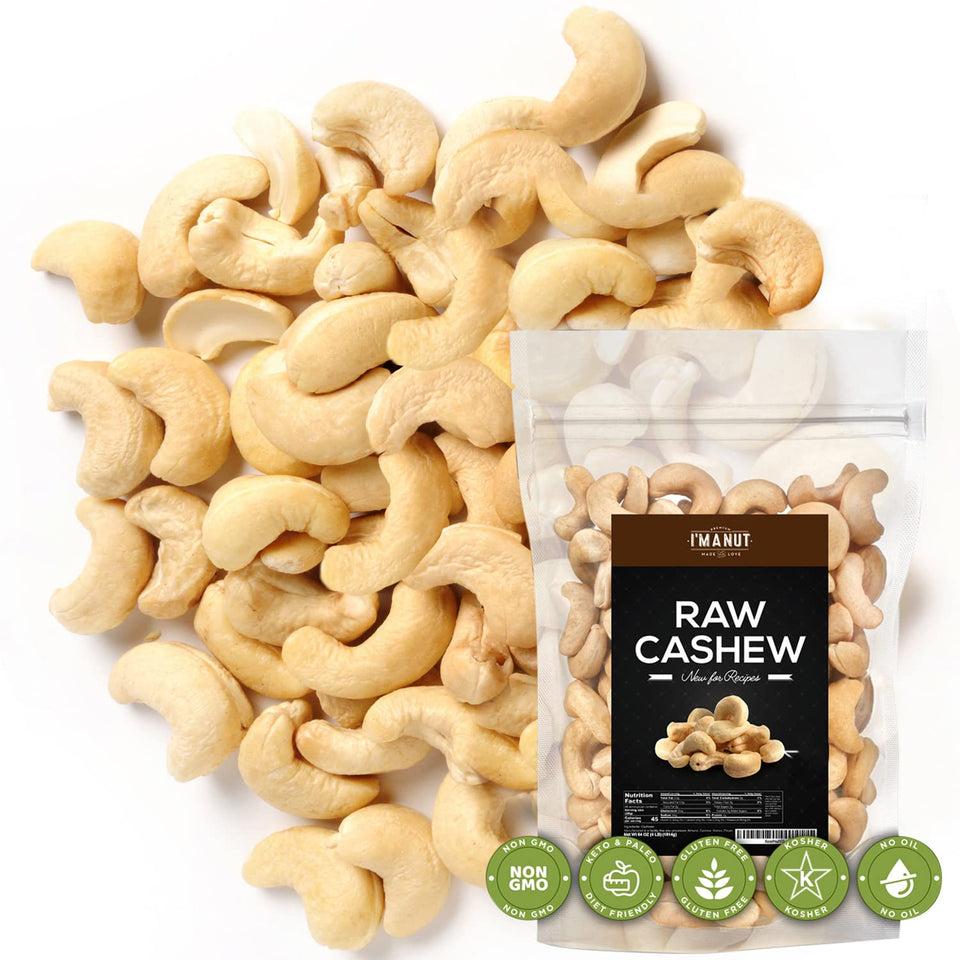 I'm A Nut premium raw cashews 4 lb bag for meal prep and cooking.