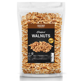 I'm A Nut premium raw chopped walnuts in a 48oz bag showing quality and texture