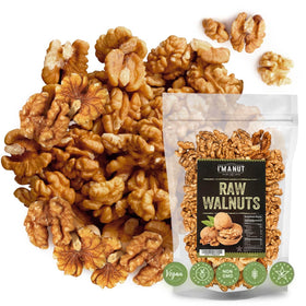 I'm A Nut premium raw walnut halves ready for snacking and baking.