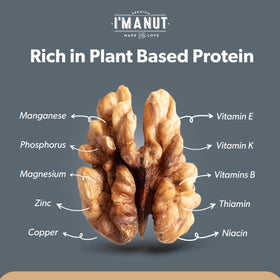 I'm A Nut resealable pouch keeps walnuts fresh between uses.